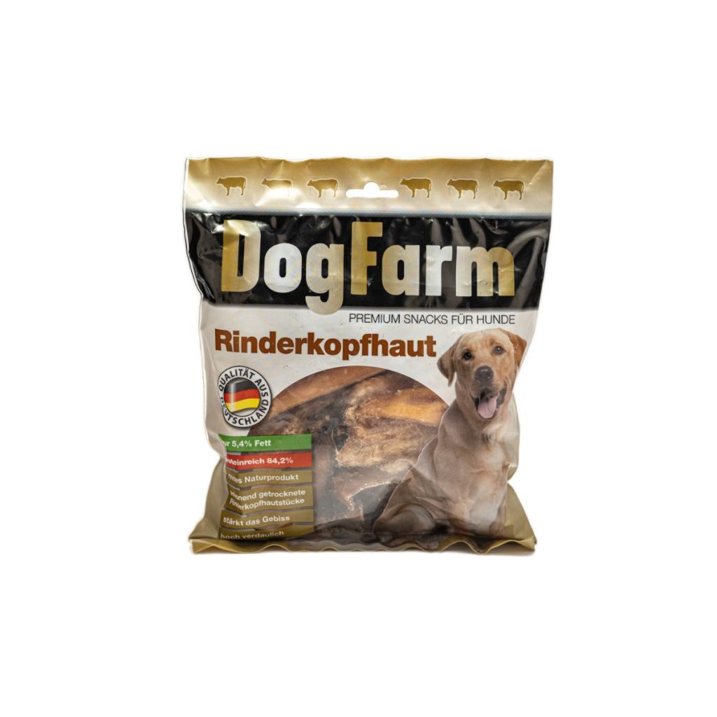 BREERs Getrocknete Rinderkopfhaut Für Hunde 25cm, 500g Belohnung-Snack Getreidefrei, Deutsche Herstellung, Leckerli Hundekauartikel Kauartikel Große Hunde